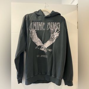 Anine bing eagle sweatshirt with hood. Slightly worn- no damage